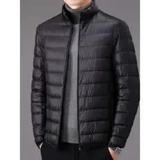 Forro de lã jaqueta masculina curto outono inverno novo estilo leve forro de lã gola quente tamanho grande jaqueta roupa