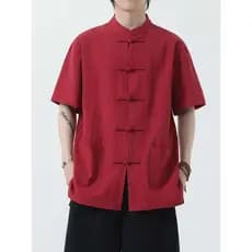 Novo estilo de verão estilo chinês roupas masculinas novo estilo chinês camisa de linho de algodão masculino solto taman