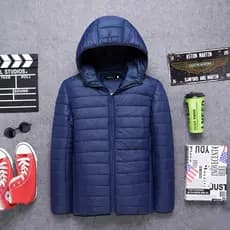 Outono inverno novo estilo com capuz estilo curto masculino juventude outono inverno novo estilo leve quente gola alta c