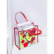 Shangying Red Rose kitty Cat Grande Capacidade Colorful Laser Bolsa Grande Capacidade Praia Bolsa Antifouling À Prova D