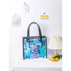 Shangxin urso violento azul colorido Laser portátil saco de geléia grande capacidade All-Match Commuter estudante Tutori