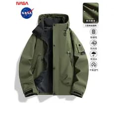 NASA Joint Jacket Jacket 2026 Novo estilo masculino primavera outono novo estilo solto com capuz jaqueta de carga Top