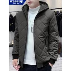 WASSUP Outono Inverno 2025 Jaqueta Acolchoada Masculina Casual Jaqueta Acolchoada Grossa Jaqueta Acolchoada À Prova de F