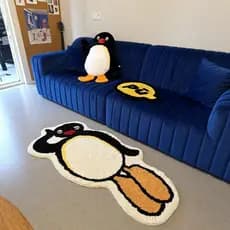 Pinguim tapete quarto tapete de cabeceira quente pequeno Layout isolamento acústico sofá tapete ins estilo 2025 novo