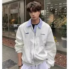 Novo produto falso jaqueta de duas peças masculina primavera outono americano Retro bordado estilo Preppy na moda High-E