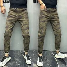 Calças camufladas retas masculinas macacão resistente ao desgaste Retro lavado angustiado primavera outono calças casuai