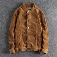 Novo estilo jaqueta de veludo na moda masculina juventude único Breasted na moda Casual jaqueta masculina lapela 2025 na