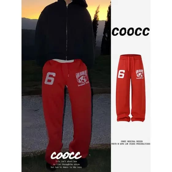 2026 primavera estilo americano rua mais magro olhar street Wear carta impressão reta Drape solto masculino All-Match ca