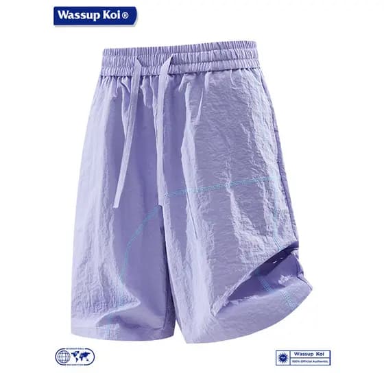 WASSUP KOI Shorts de secagem rápida masculino verão fino solto Casual esportes calças de cinco pontos shorts masculinos