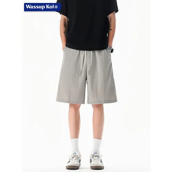 WASSUP KOI Shorts soltos de secagem rápida masculino verão fino Casual calças de cinco pontos masculino solto confortáve