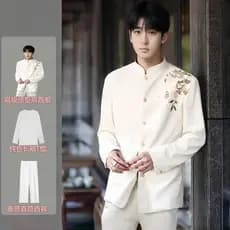 Novo estilo chinês estilo chinês usar Floral bordado terno jaqueta masculino padrinhos Nakayama Tang terno de noivado te