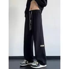 Calças casuais masculinas 2024 novo estilo primavera outono americano esportes Sweatpants solto em linha reta Drape High