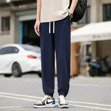 Verão fino calças casuais masculinas soltas tornozelo-Leggings calças de verão meninos calças de secagem rápida calças e