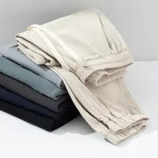Verão fino solto-Legging linho calças casuais 2023 novo estilo masculino cor gradiente rufião bonito Street Wear Harem c
