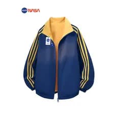 NASA Co-Branded Jaqueta Dupla Face de Três Barras Homens Mulheres Primavera Outono Street Wear Simples All-Match Jaqueta