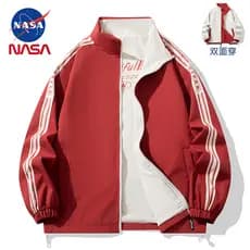 NASA Co-Branded Street Wear Jaqueta Dupla Face Masculina 2025 Novo Estilo Outono Casal Solto Jaqueta Esportiva Casual Ma