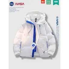 Nasa oficial Co-Branded jaqueta acolchoada masculina jaqueta de pão outono inverno engrossado quente roupas de inverno m
