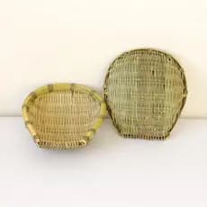 Cesta de frutas tecida de bambu bandeja de frutas armazenamento artesanato de bambu decoração para casa Milo Yuankui sup