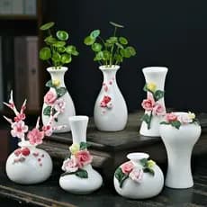 Menina coração luz rosa flor seca pequeno vaso ornamentos simples fresco casa mesa de jantar TV gabinete arranjo flor sa