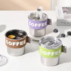 Copo prático de café em aço inoxidável 304, com tampa, Anti-escaldante, alto valor, acampamento ao ar livre, portátil, c