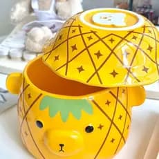 Ins estilo tigela de macarrão instantâneo bonito de alto valor com tampa cerâmica caracol macarrão cerâmica talheres dor