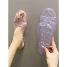 2024 verão novo estilo sandálias de cristal de alto valor chinelos femininos interior casa moda All-Match Flip-Flops