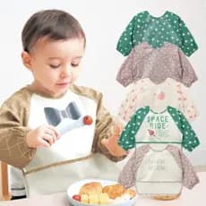 Qianjia Macacão infantil reverso interno de algodão puro à prova d'água para bebês de manga comprida com bolso de arroz