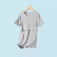 Novo estilo Modal fino-rosqueado Flip-Up manga curta roupa de enfermagem Casual sutiã sem desgaste assim