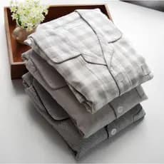 Pijamas masculinos Loungewear calças de manga comprida algodão fio de dupla camada confortável respirável ar condicionad
