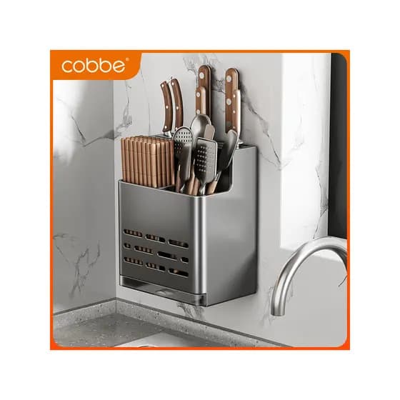 Kabe aço inoxidável faca de cozinha rack prateleira bancada doméstica faca de cozinha pauzinhos fixado na parede titular
