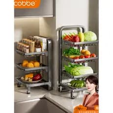 Kabe prateleira de cozinha doméstica multifuncional pote rack de armazenamento Multi-camada pia armário em camadas pote