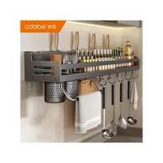 Kabe rack de cozinha sem perfuração multifuncional doméstico fixado na parede tempero pauzinhos faca rack suprimentos ra