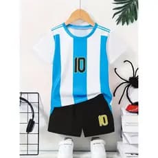 Conjunto Infantil Futebol Camisa Short Masculino Para Jogo Leve
 Escudo Bordado