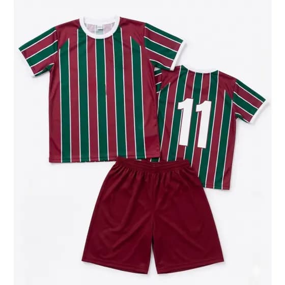FlaxFlu Conjunto Infantil c/ Nome e Numero Kit Uniforme de Time para Crianças com Escudo
