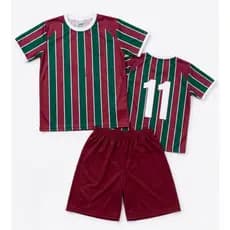 FlaxFlu Conjunto Infantil c/ Nome e Numero Kit Uniforme de Time para Crianças com Escudo