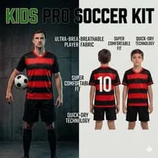 Conjunto Infantil para Jogar Bola Uniforme 2025-26 Bordado Tecido Leve e Macio Camisa e Short para Crianças 2 a 14 anos