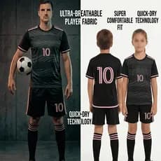 Conjunto Infantil c/ Nome e Numero Kit Uniforme 2026 Preto