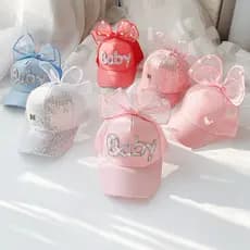 Boné de malha para pais e filhos, boné de beisebol respirável para crianças, chapéu de sol de verão, boné de pico para m