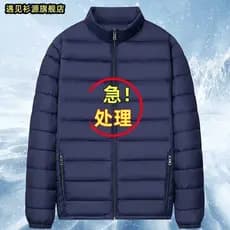 Novo estilo masculino leve jaqueta acolchoada gola alta outono inverno Casual curto quente acolchoado jaqueta acolchoada