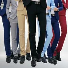Calças masculinas Slim-fit verão fino negócios profissional Formal terno calças masculinas casuais calças de terno reto