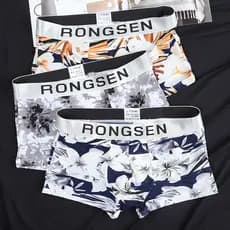 Tonghost cuecas boxer masculinas de seda gelo verão estilo fino respirável cuecas boxer sedosas impressão antibacteriana