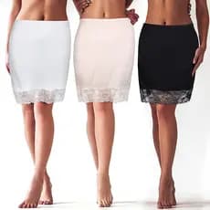 Tonghost Europeu Americano Novo Estilo Feminino Renda e Modal Anágua Interna Anti-Transparente Anti-reflexo Saia Linha a