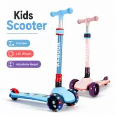 Scooter Infantil Com 3 Rodas De Altura Ajustável Dobrável Para Crianças Freio Seguro