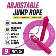 Corda de pular inteligente, com balcão, 360°Rolamento, comprimento ajustável, corda de pular fitness antiderrapante, esc