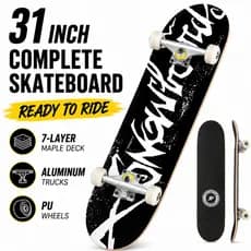 Skate De 31 Polegadas Para Iniciantes E Adultos | Deck De Bordo De 7 Camadas Roda PU Lisa Durável