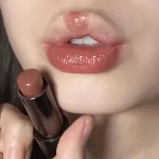 Batom Vermelho Marrom À Prova D'água Hidratante Espelho Brilho Labial natural Maquiagem De Longa Duração Presente De Dia