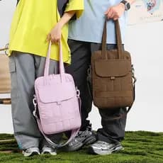 Simples losango 15.6-Polegada bolsa para Notebook multicolorido All-Match grande capacidade Cross-corpo saco estudante c