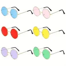Óculos de Sol Retrô Redondos Estilo Anos 90 Para Homens e Mulheres, Fantasias, Festas, Presentes, Óculos de Moda, Sem Ca