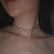 Colar Choker Coreano Oco em Forma de Coração, Presente para Namorada, Colar Bicolor Fofo, Joia