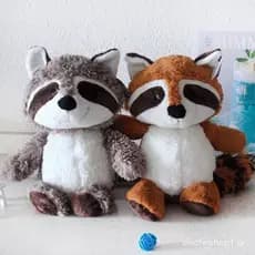 Brinquedo De Aniversário Cute Smiley Face Raccoon Crianças Recheadas De Pelúcia